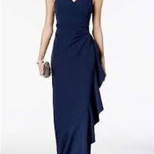 Vince Camuto Blue Asymmetrical Wrap Dress